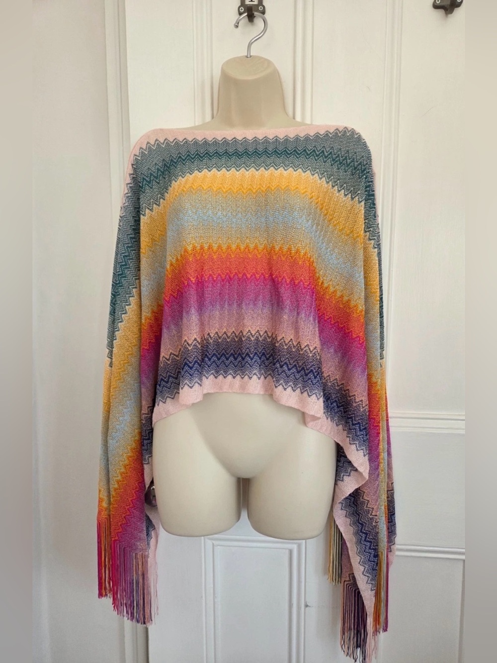 RARE Missoni Chevron Knit Poncho Shawl NWT